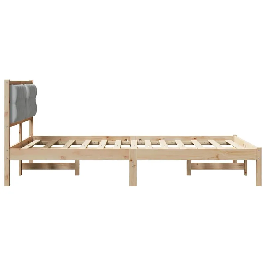 Cadre de lit Gris clair 140 x 200 cm Pin massif - 6