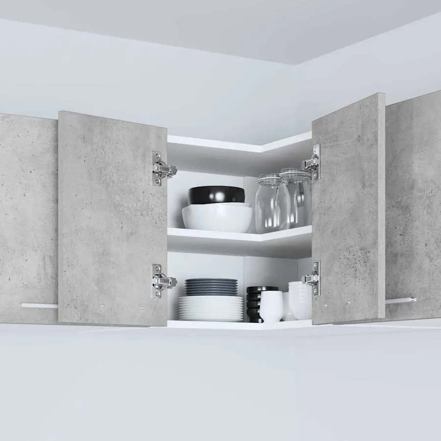 Armoire suspendue Gris béton et Blanc 57 x 57 x 40 cm - 4