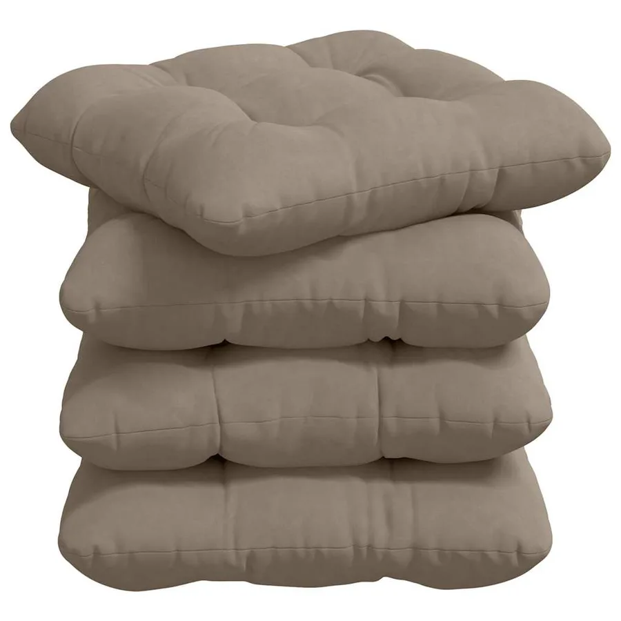 Coussins de siège 4 pcs Taupe 40 x 40 cm Tissu en microfibre - 2