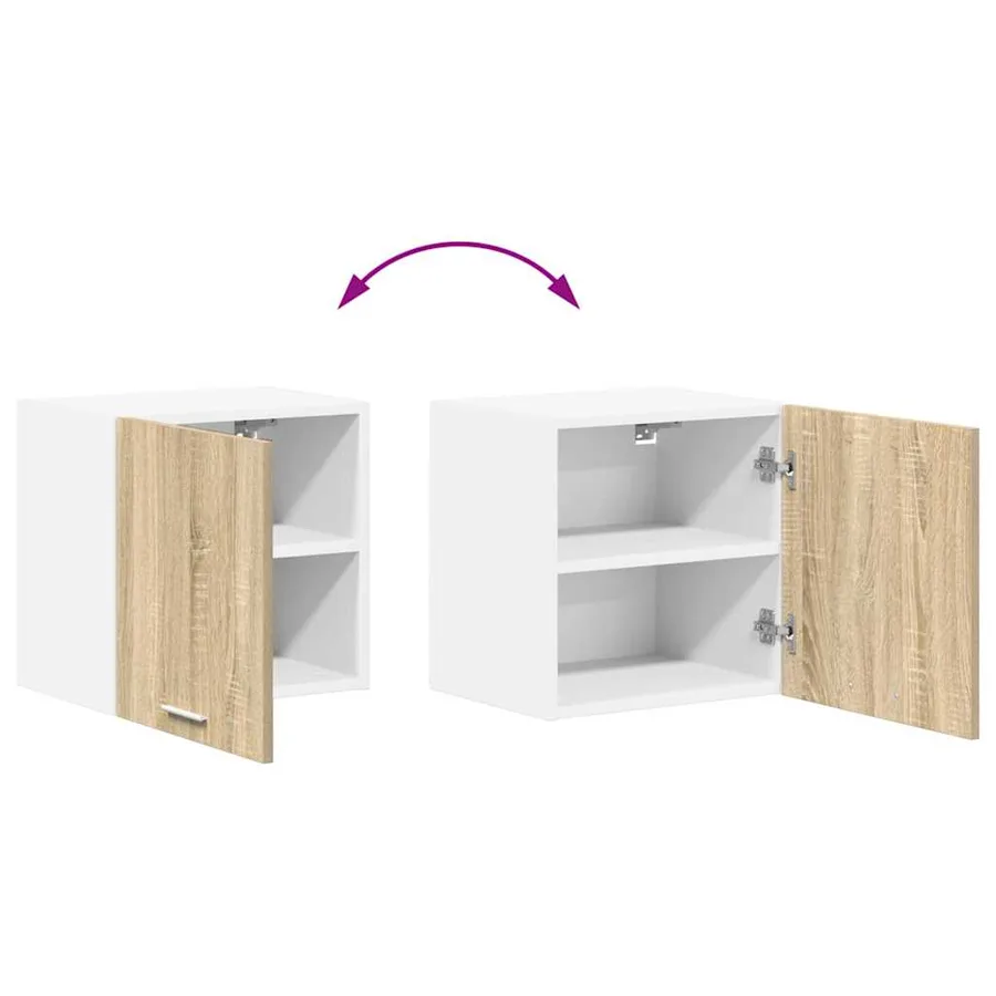 Armoire suspendue avec porte Riga 2 pcs Chêne Sonoma et Blanc - 12