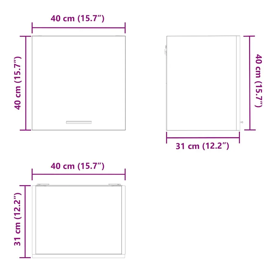Armoire suspendue avec porte Riga 2 pcs Chêne Sonoma et Blanc - 14