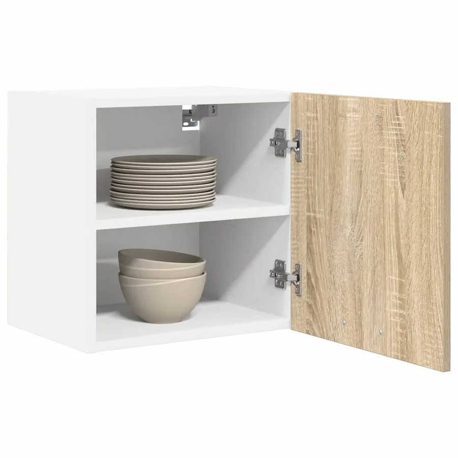 Armoire suspendue avec porte Riga 2 pcs Chêne Sonoma et Blanc - 3
