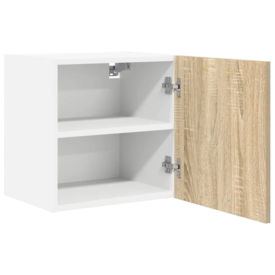Armoire suspendue avec porte Riga 2 pcs Chêne Sonoma et Blanc - 6