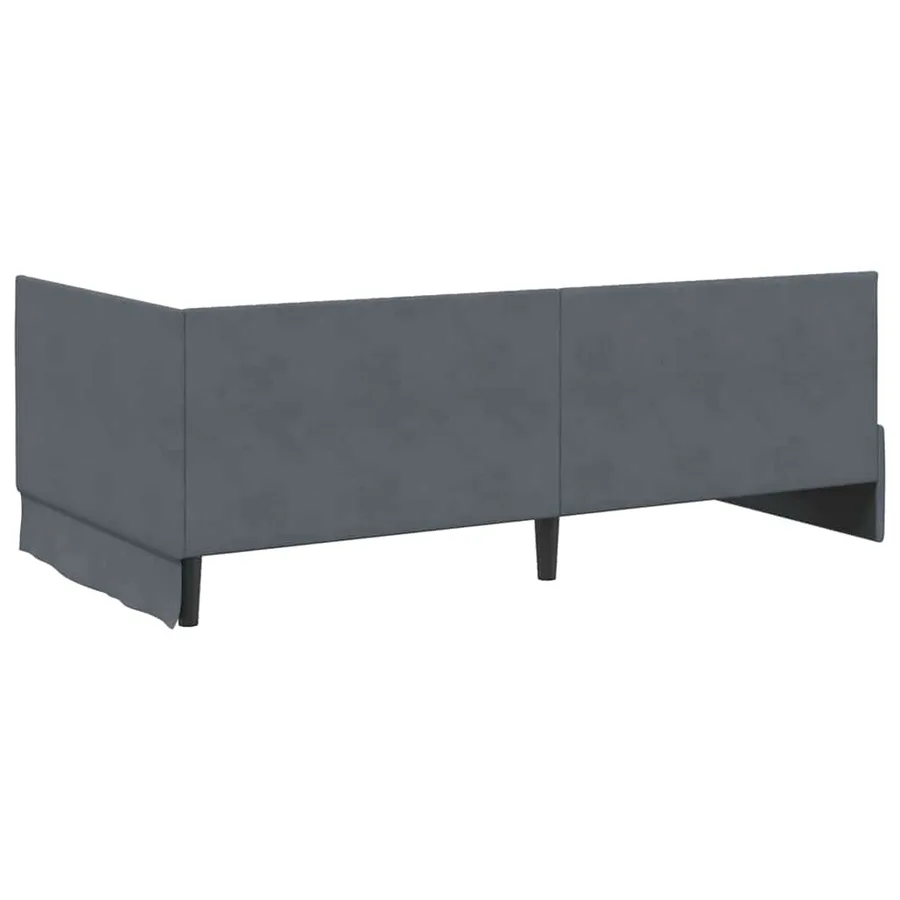 Cadre de lit d'angle Gris foncé 100 cm x 200 cm Velours - 7