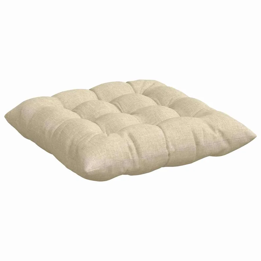 Coussins de siège 4 pcs Crème 40 x 40 x 6 cm tissu - 5