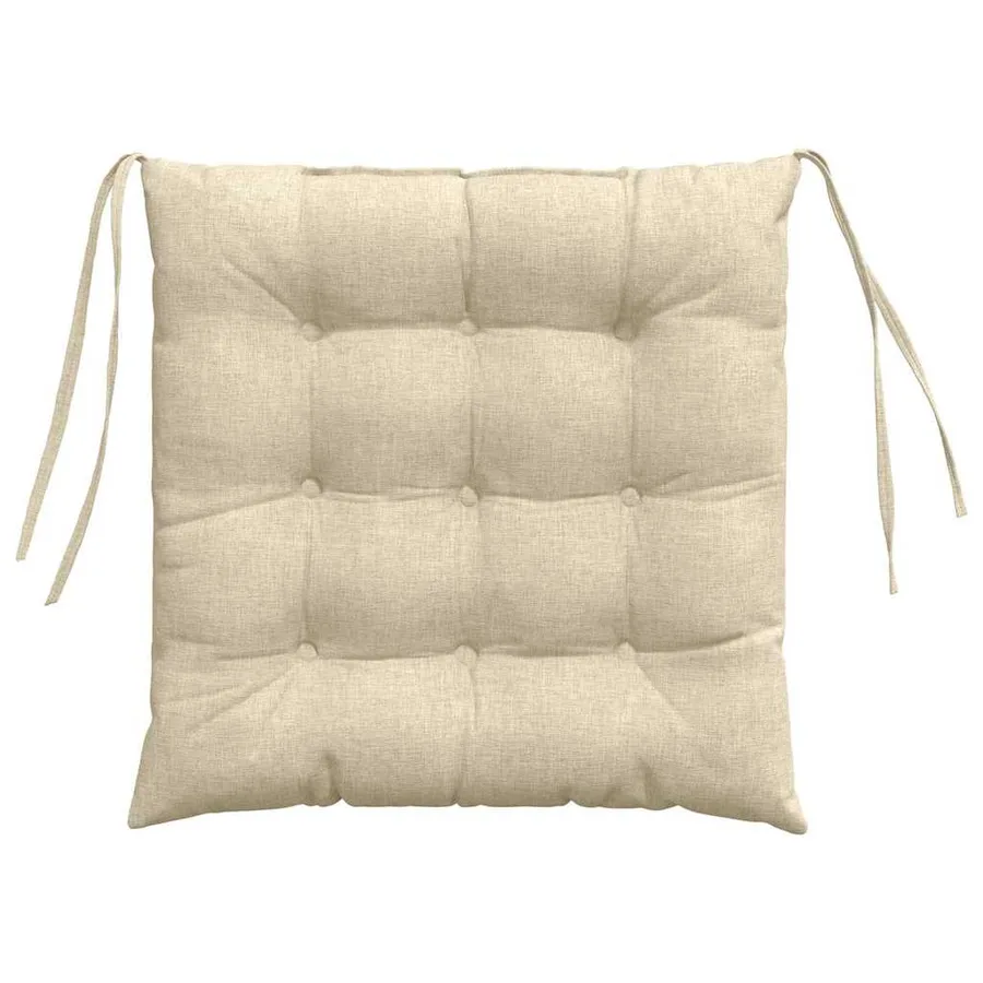 Coussins de siège 4 pcs Crème 40 x 40 x 6 cm tissu - 7