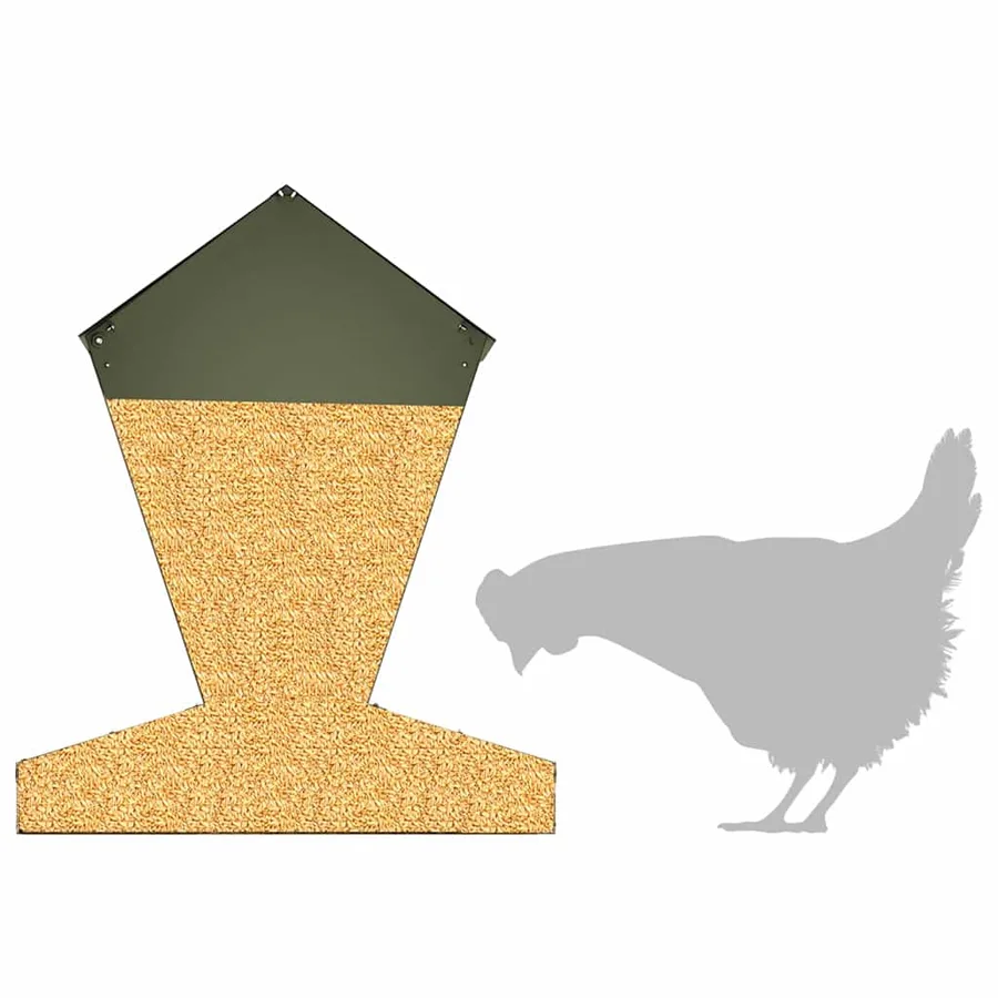 Mangeoire pour poules Vert olive 30 x 30 x 39 cm - 9