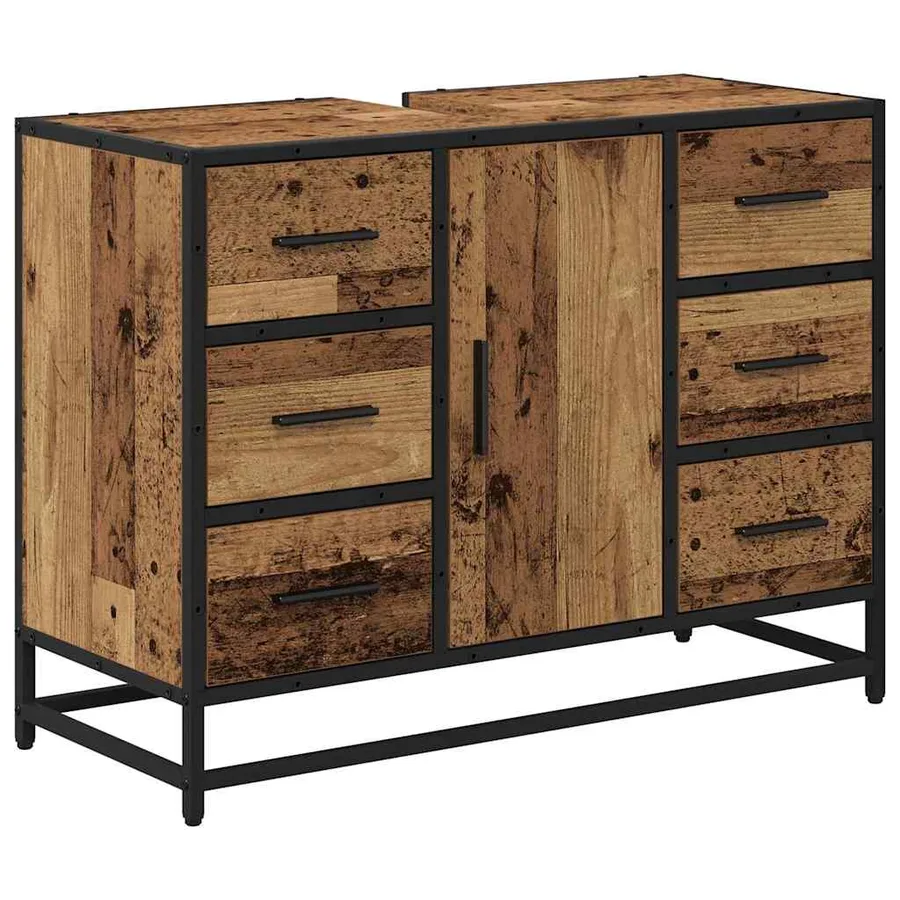 Ensemble de mobilier de salle de bain 2 pcs Bois Ancien - 6