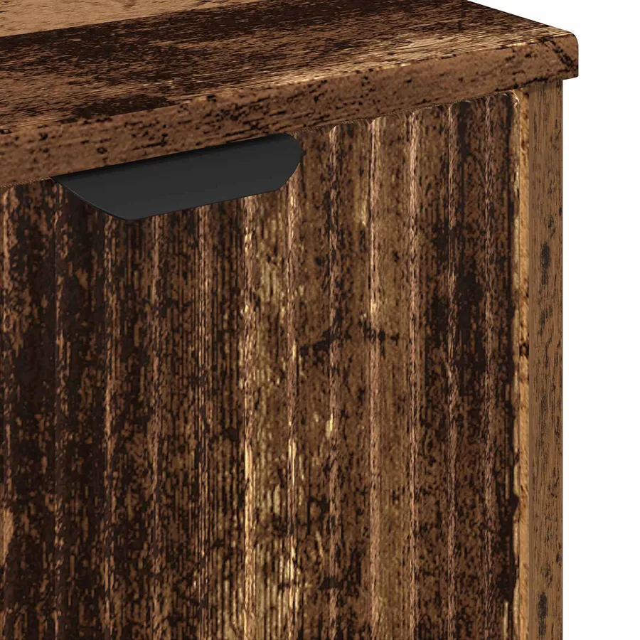 Meuble de Lavabo de Salle de Bain avec stockage Bois Ancien - 11