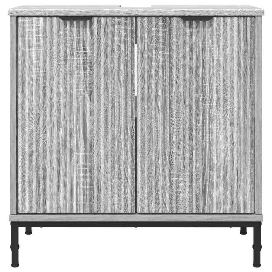Meuble de Lavabo de Salle de Bain avec stockage Gris Sonoma - 6