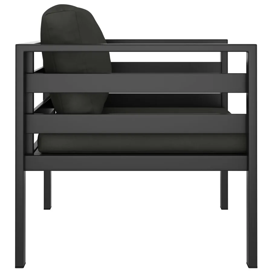 Canapés simples 2 pcs avec coussins Aluminium Anthracite - 4