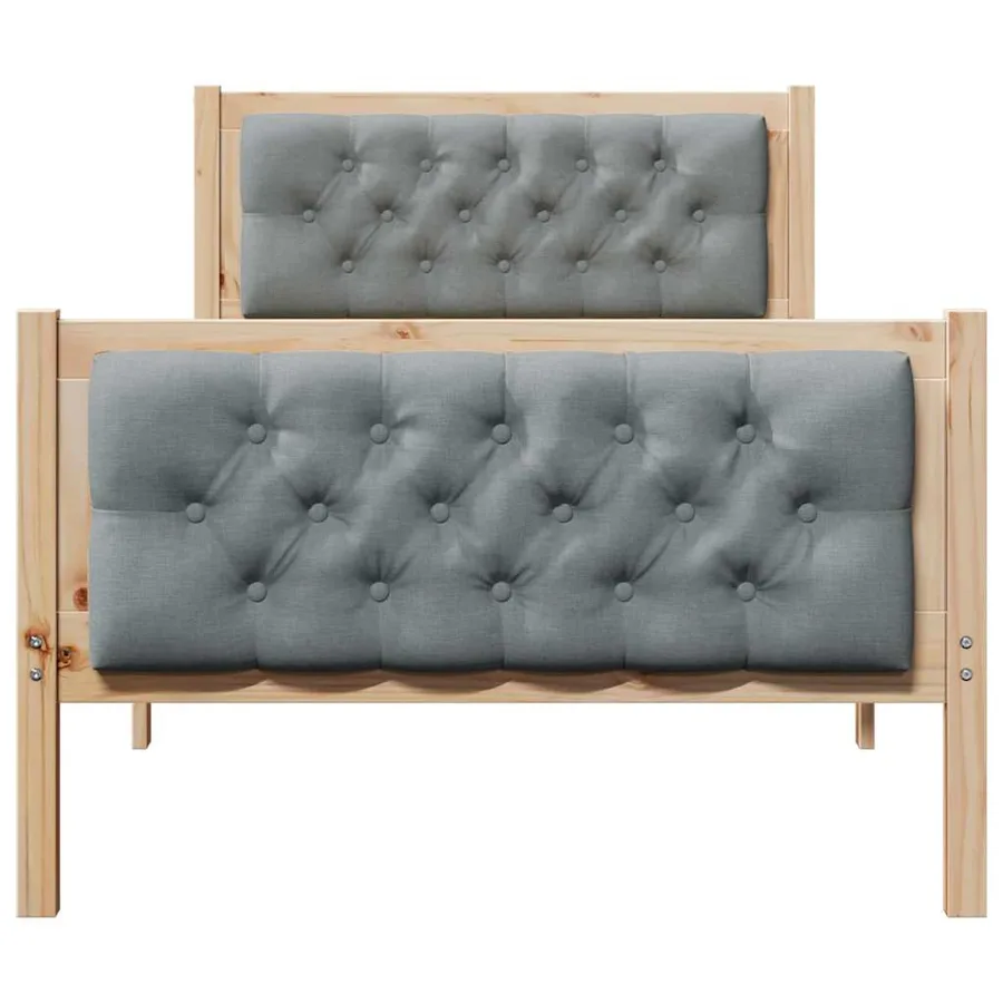 Cadre de lit avec tête de lit Gris clair 90 x 190 cm Pin massif - 5