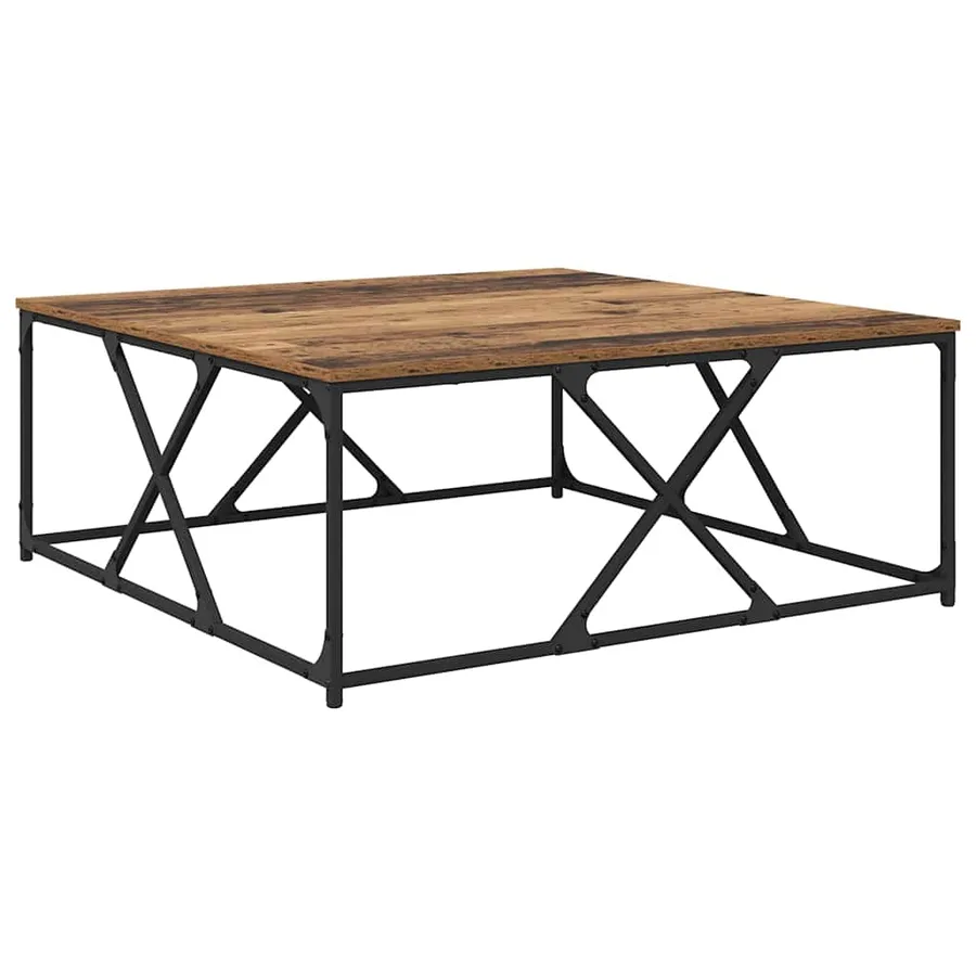 Table basse Bois Ancien 100 x 100 x 40 cm Bois d'ingénierie - 2