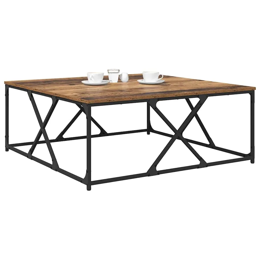 Table basse Bois Ancien 100 x 100 x 40 cm Bois d'ingénierie - 3
