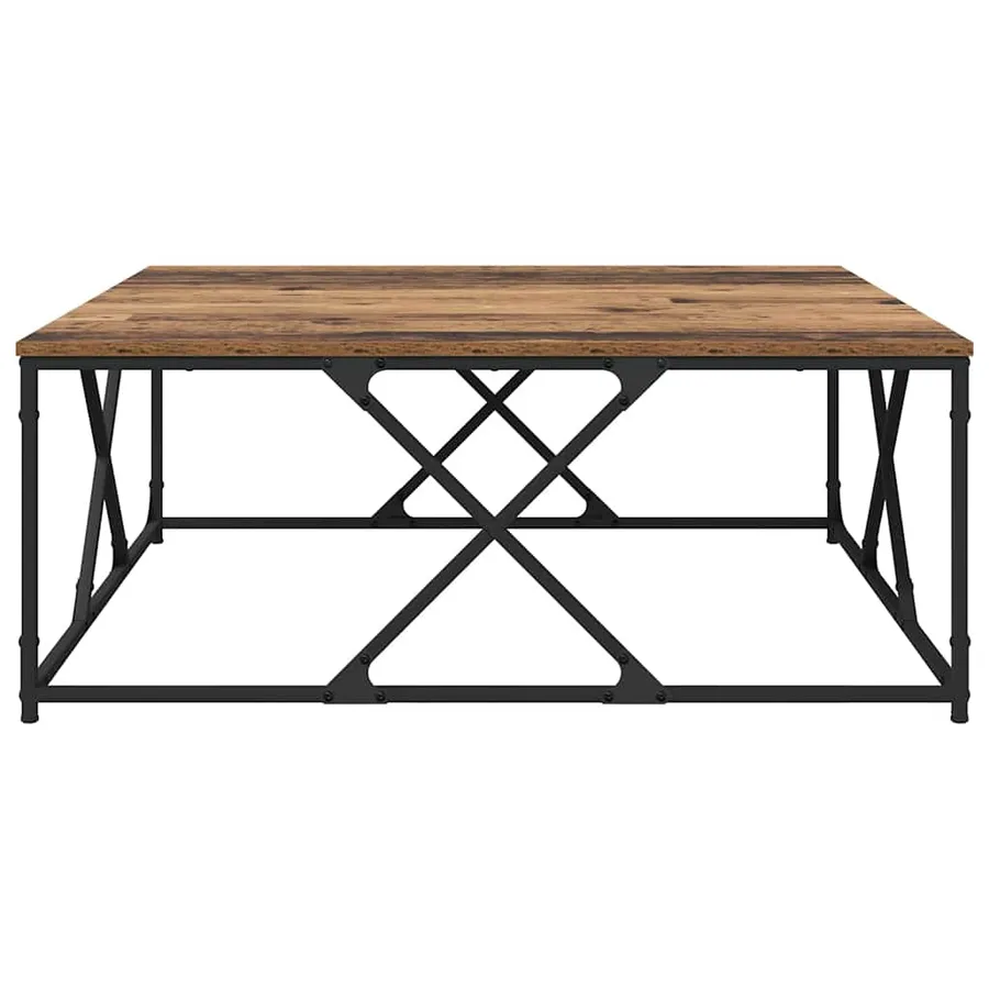 Table basse Bois Ancien 100 x 100 x 40 cm Bois d'ingénierie - 5