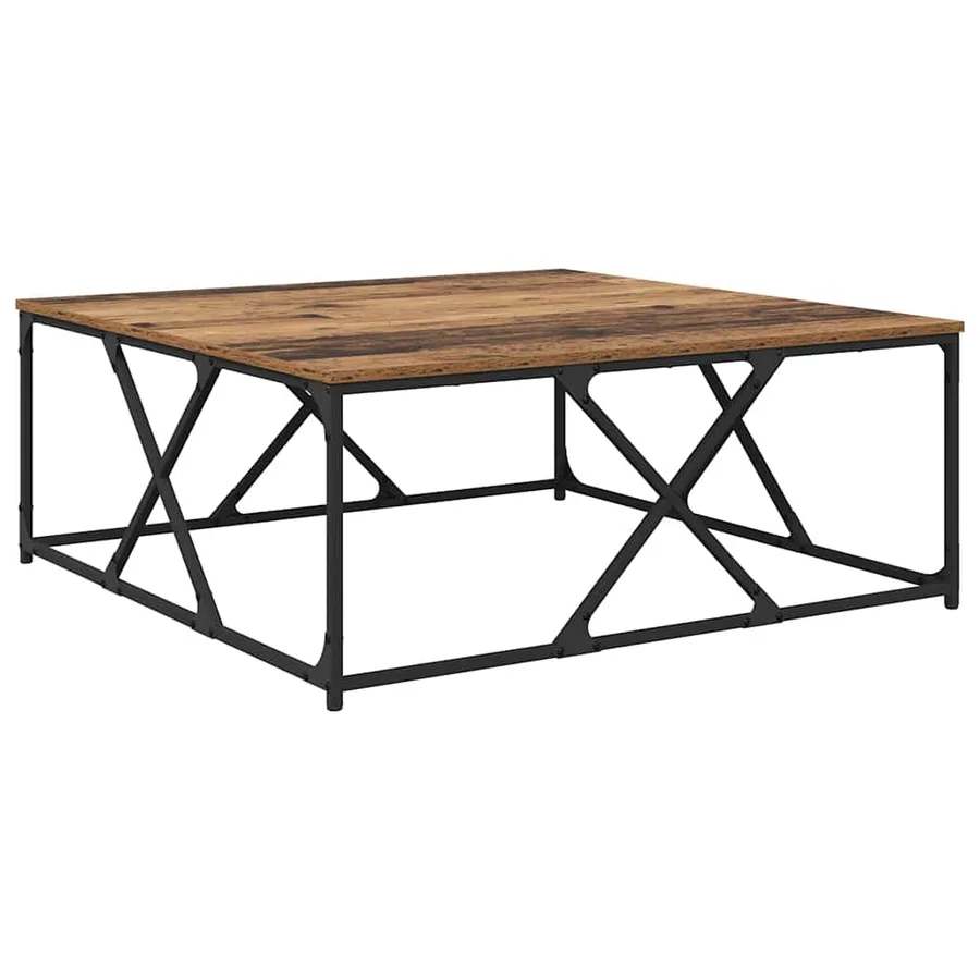 Table basse Bois Ancien 100 x 100 x 40 cm Bois d'ingénierie - 7
