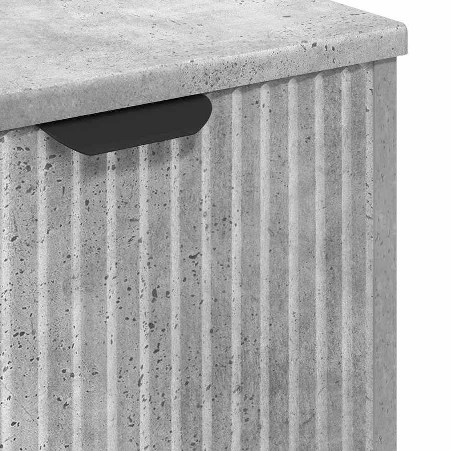 Meuble de Lavabo de Salle de Bain avec stockage Gris béton - 11