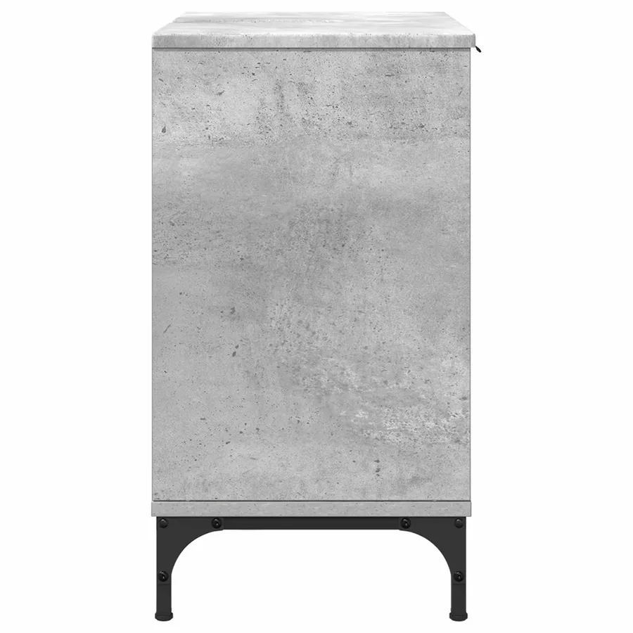Meuble de Lavabo de Salle de Bain avec stockage Gris béton - 7