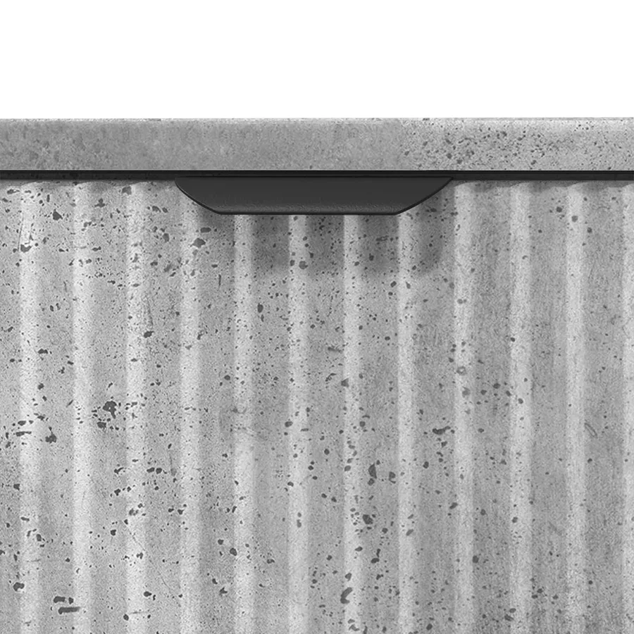 Meuble de Lavabo de Salle de Bain avec stockage Gris béton - 9