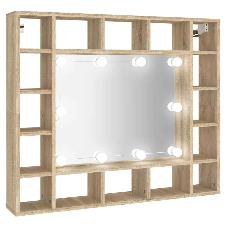 Armoire de miroir avec LED Chêne sonoma 91x15x76,5 cm - 2