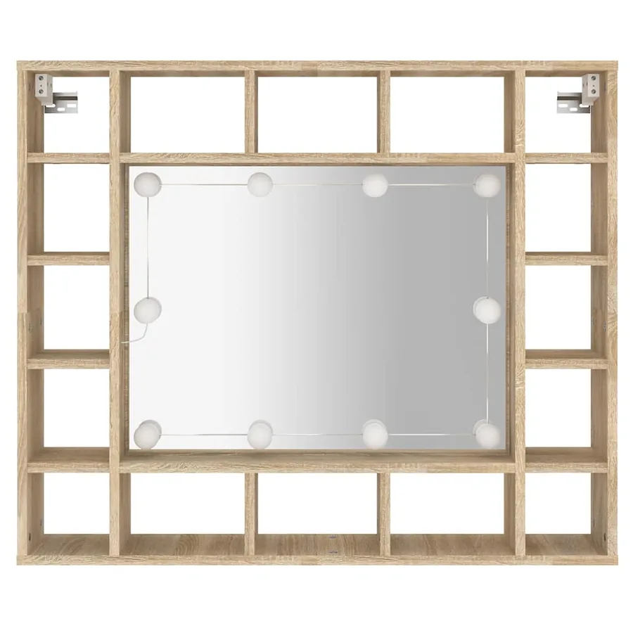 Armoire de miroir avec LED Chêne sonoma 91x15x76,5 cm - 7