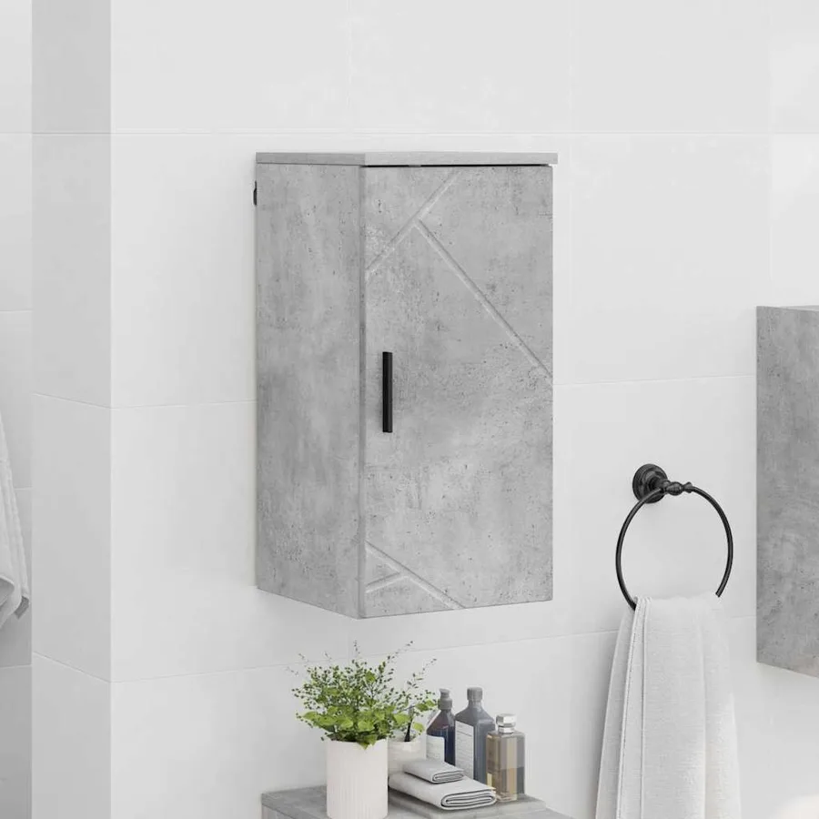 Cabinet de salle de bain Gris béton 30 x 31,5 x 61 cm - 4
