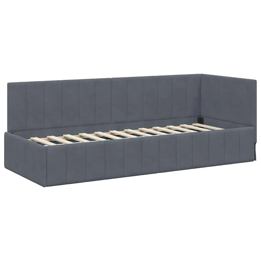 Cadre de lit d'angle avec matelas 2 pcs Gris Velours - 6