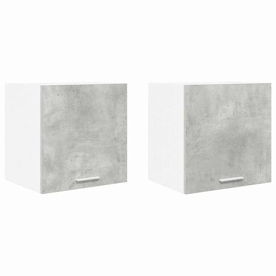 Armoire suspendue 2 pcs Gris béton et Blanc 40 x 31 x 40 cm - 2