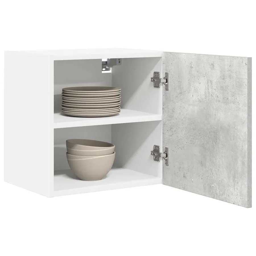 Armoire suspendue 2 pcs Gris béton et Blanc 40 x 31 x 40 cm - 3