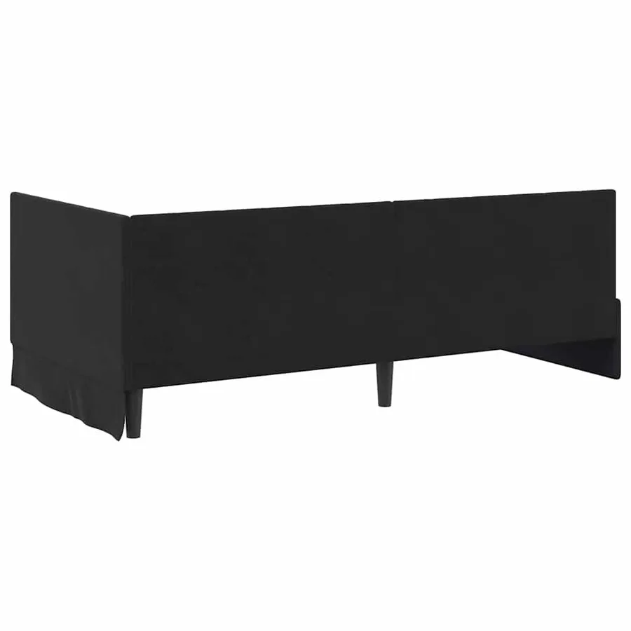Cadre de lit d'angle avec matelas 2 pcs Noir Velours - 9
