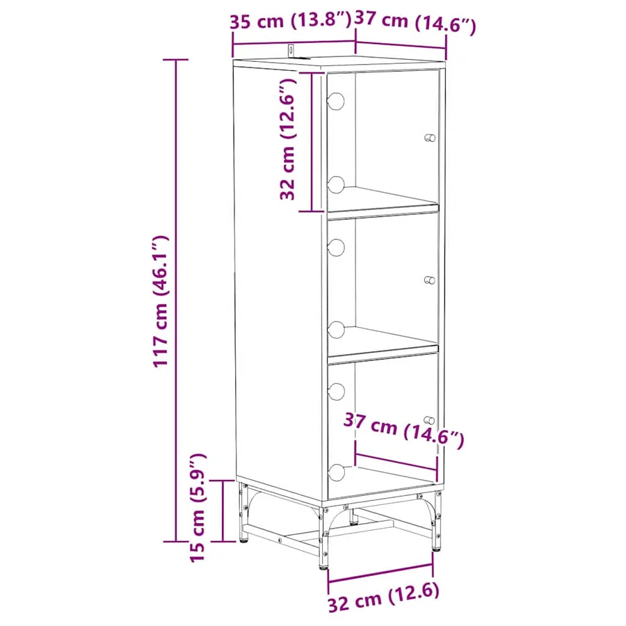 Buffet Chêne artisanal 35 x 37 x 117 cm - 13