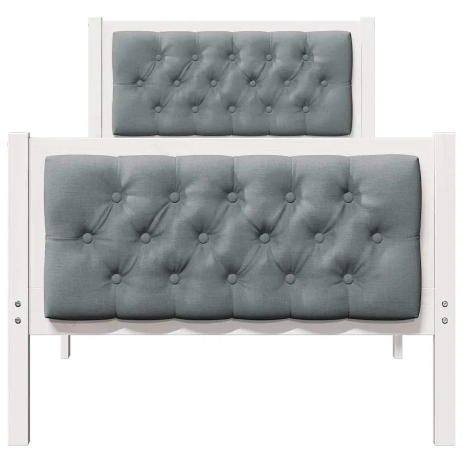 Cadre de lit avec tête de lit Gris clair 75 x 190 cm Pin massif - 5