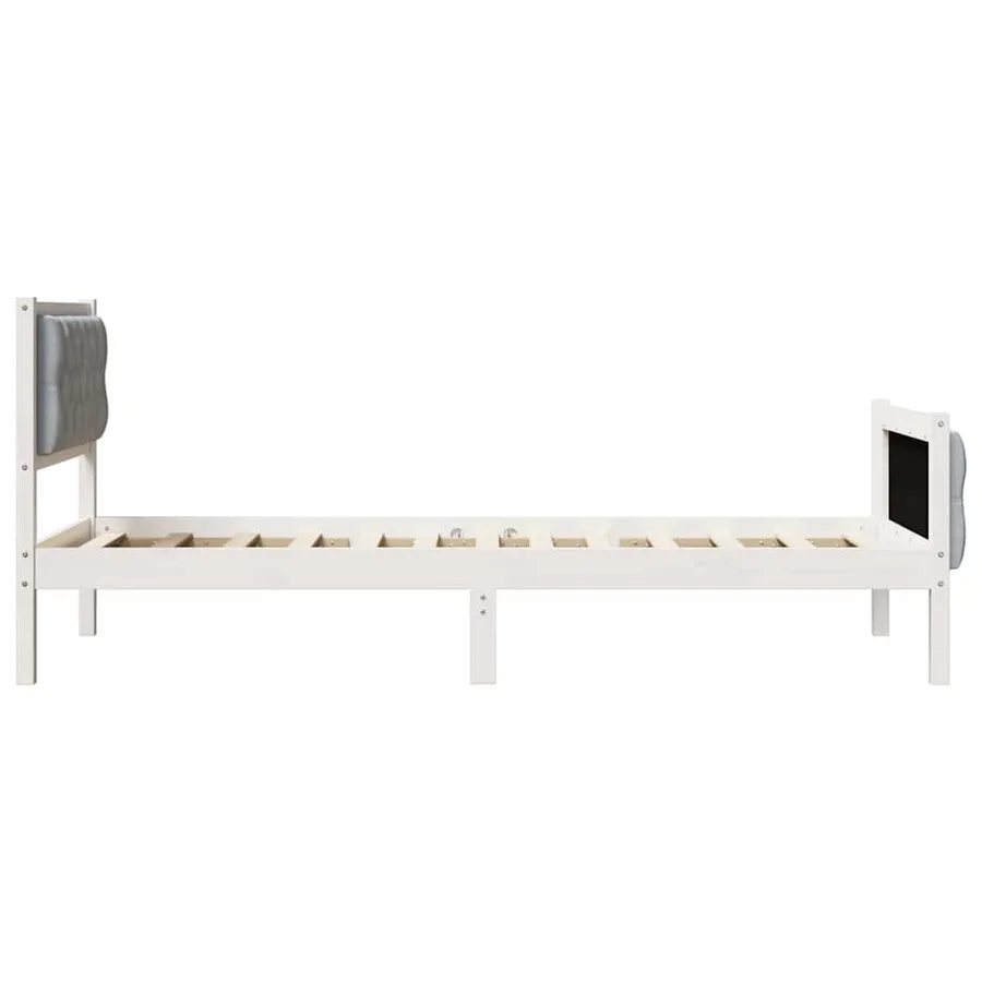 Cadre de lit avec tête de lit Gris clair 75 x 190 cm Pin massif - 6
