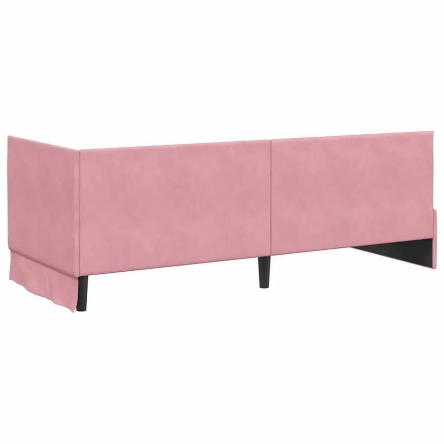 Cadre de lit d'angle Rose 80 cm x 200 cm Velours - 7