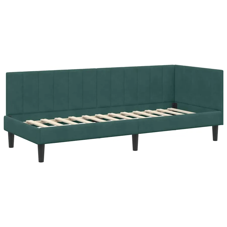 Cadre de lit d'angle Vert foncé 80 cm x 200 cm Velours - 4