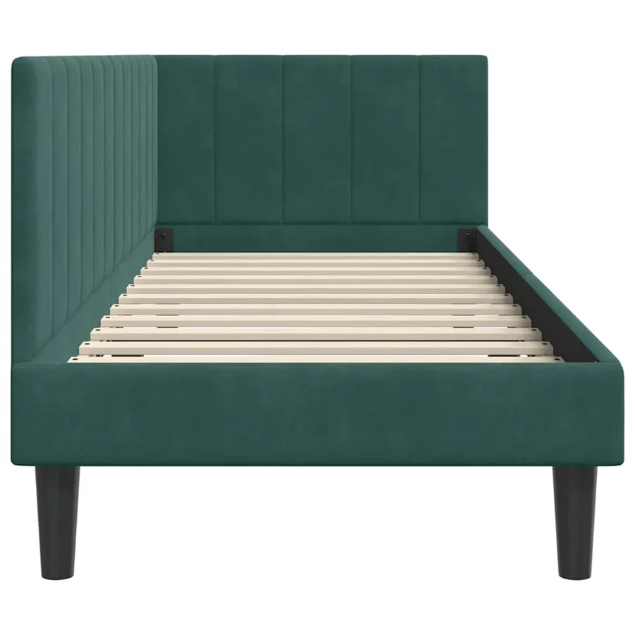 Cadre de lit d'angle Vert foncé 80 cm x 200 cm Velours - 6