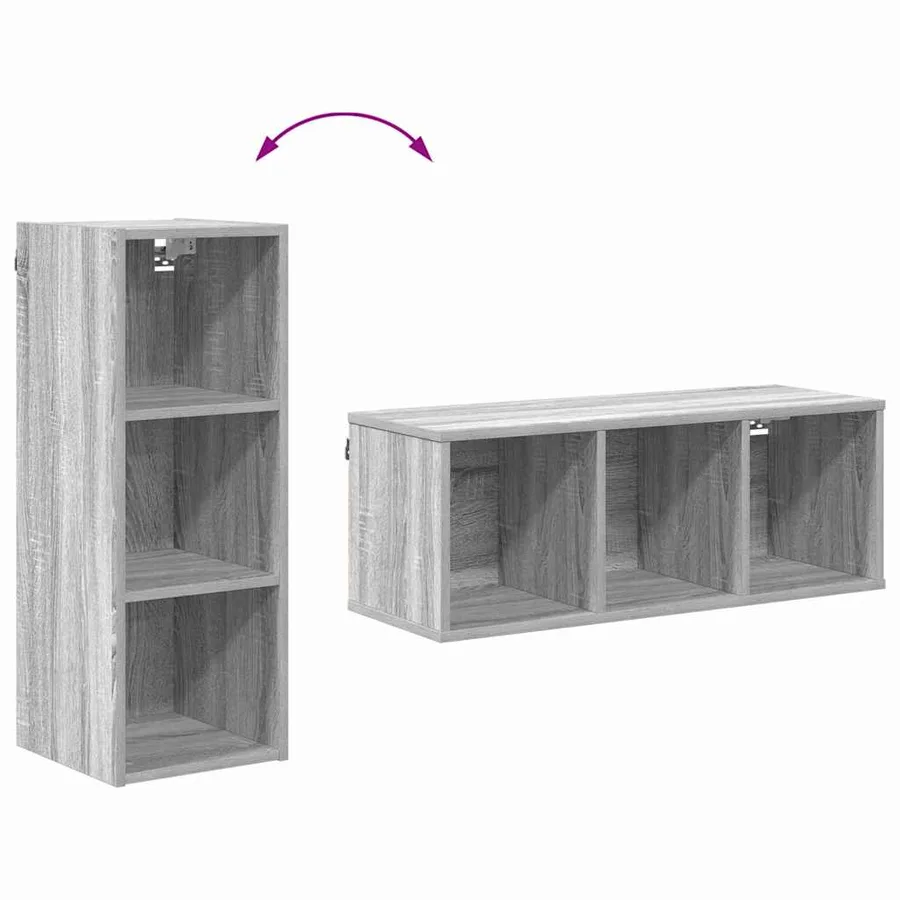 Armoire suspendue avec stockage Gris Sonoma 30 x 29,5 x 80 cm - 10
