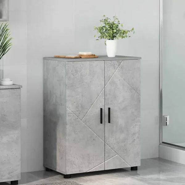 Cabinet de salle de bain Gris béton 60 x 35 x 80 cm