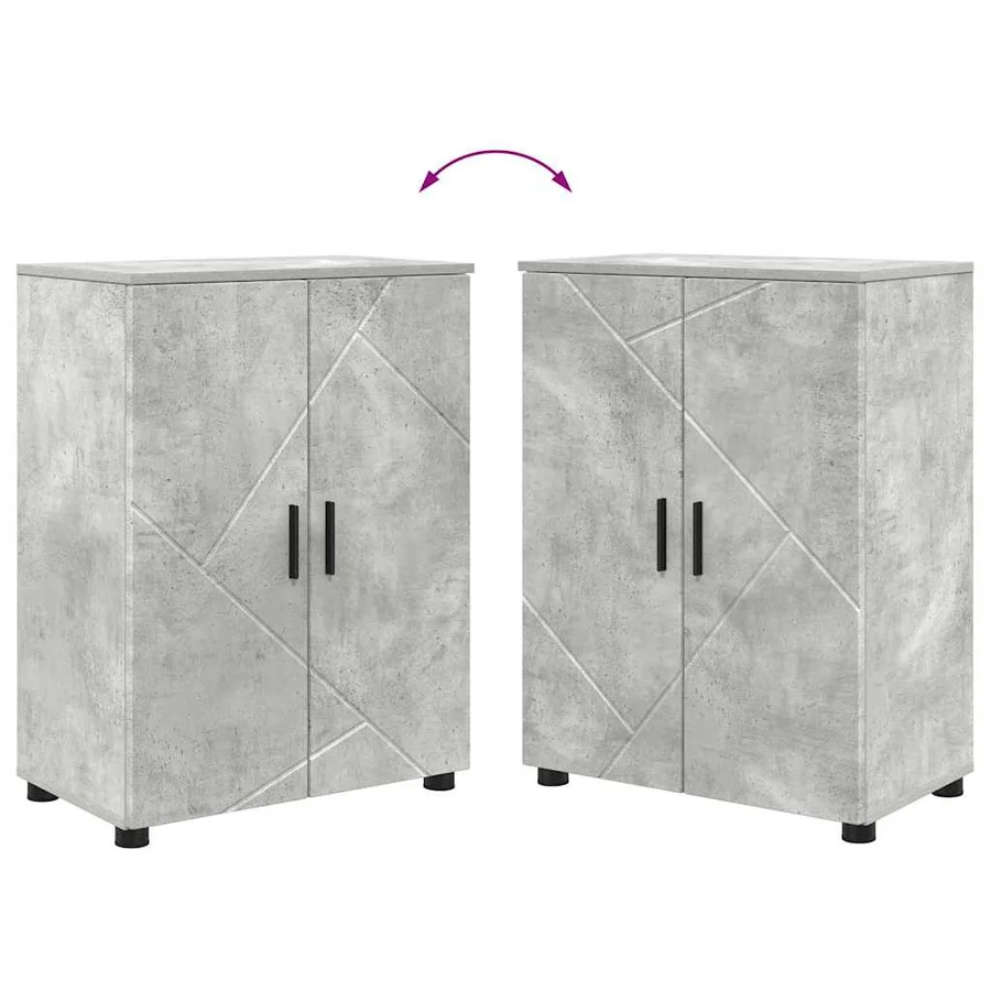 Cabinet de salle de bain Gris béton 60 x 35 x 80 cm - 12