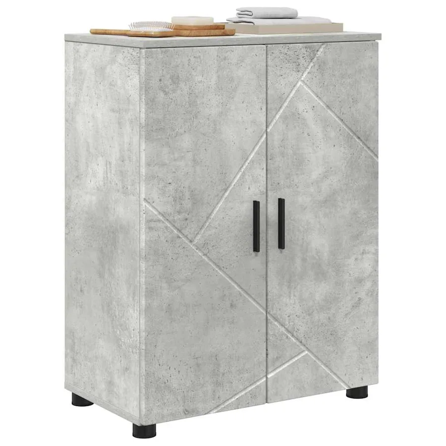Cabinet de salle de bain Gris béton 60 x 35 x 80 cm - 3