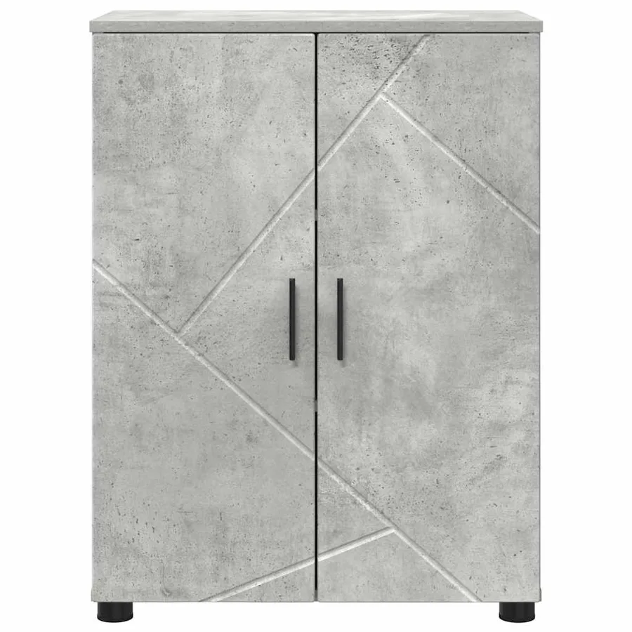 Cabinet de salle de bain Gris béton 60 x 35 x 80 cm - 6
