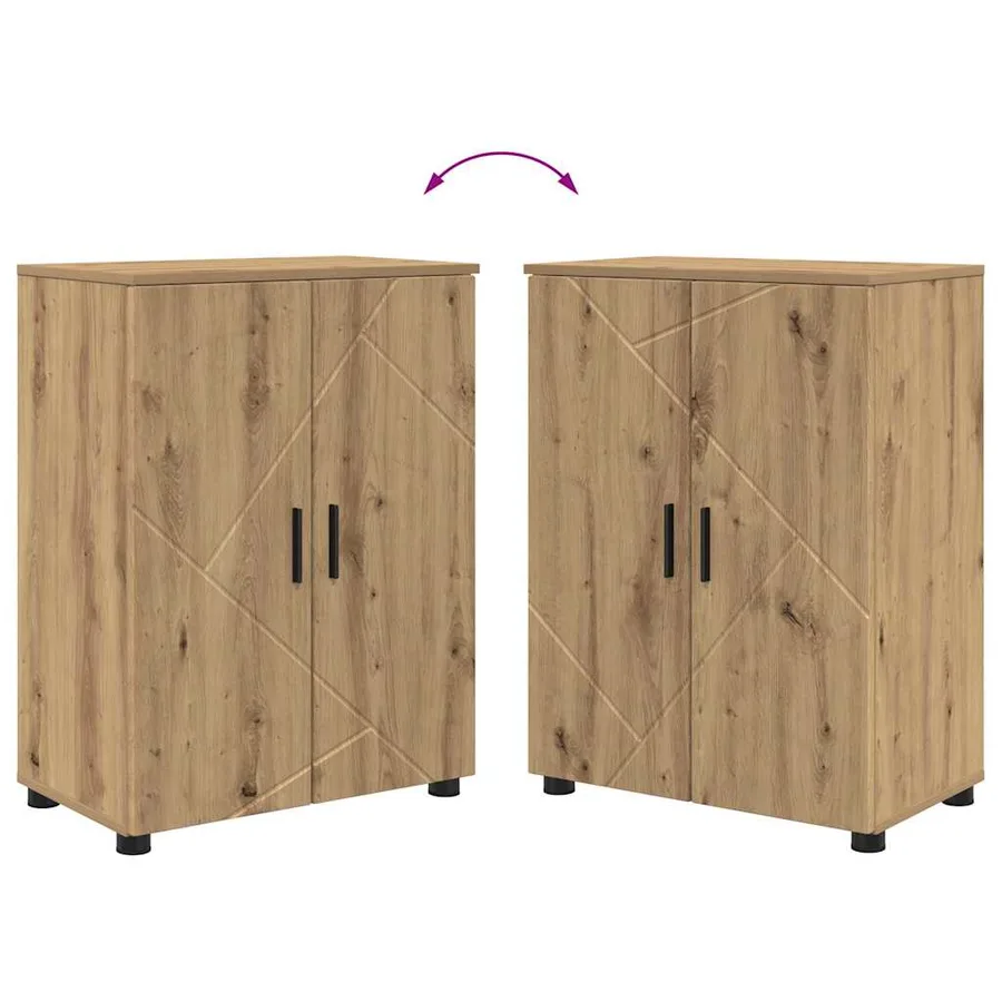Cabinet de salle de bain Chêne artisanal 60 x 35 x 80 cm - 12