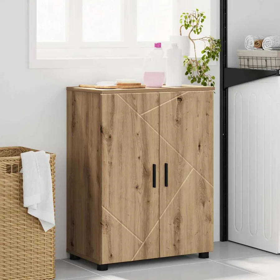 Cabinet de salle de bain Chêne artisanal 60 x 35 x 80 cm - 4