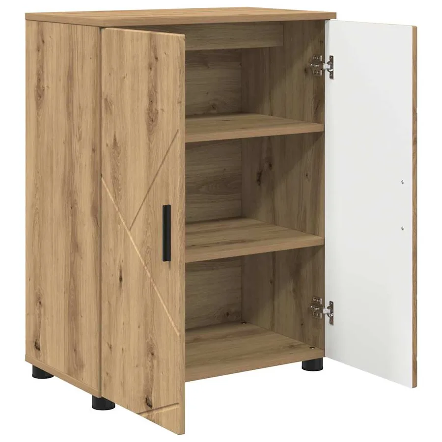 Cabinet de salle de bain Chêne artisanal 60 x 35 x 80 cm - 5