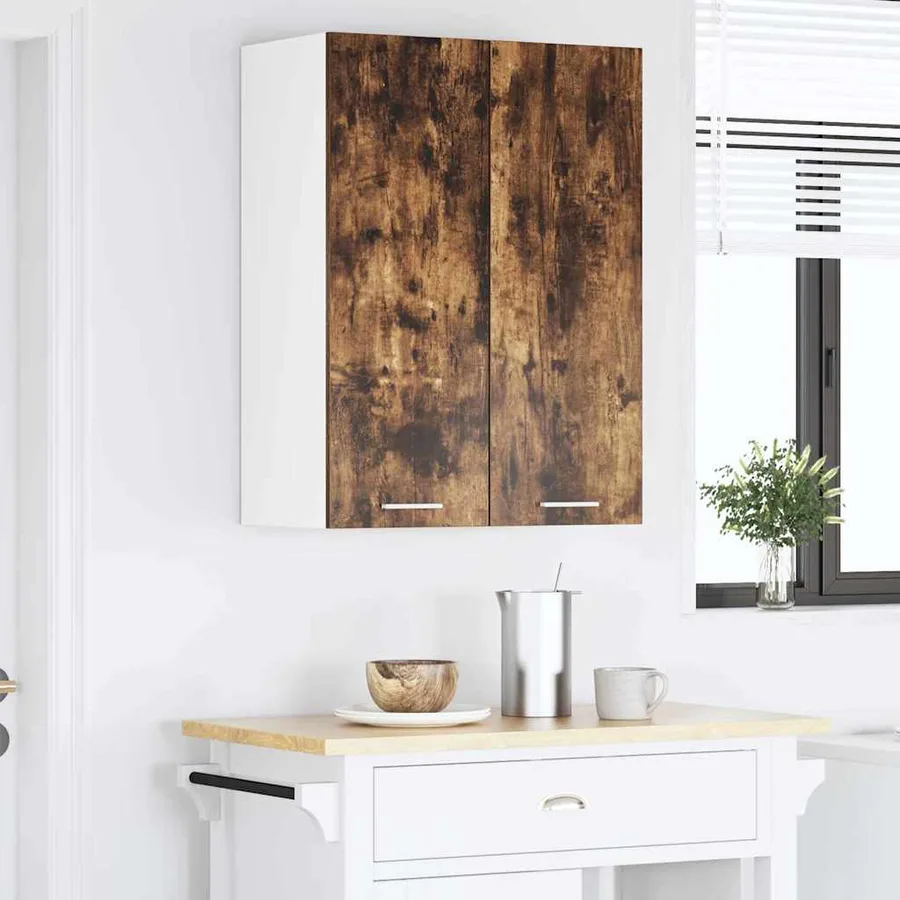Armoire suspendue Chêne fumé 60 x 31 x 80 cm Bois d'ingénierie - 4