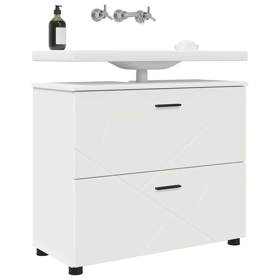 Cabinet de salle de bain avec tiroir Blanc 76,5 x 35 x 64 cm - 3