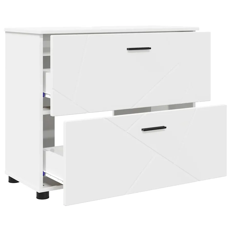 Cabinet de salle de bain avec tiroir Blanc 76,5 x 35 x 64 cm - 5