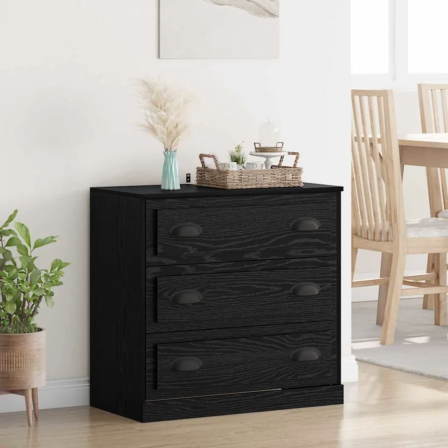 Buffet Chêne noir 70 x 35,5 x 67,5 cm Bois d'ingénierie