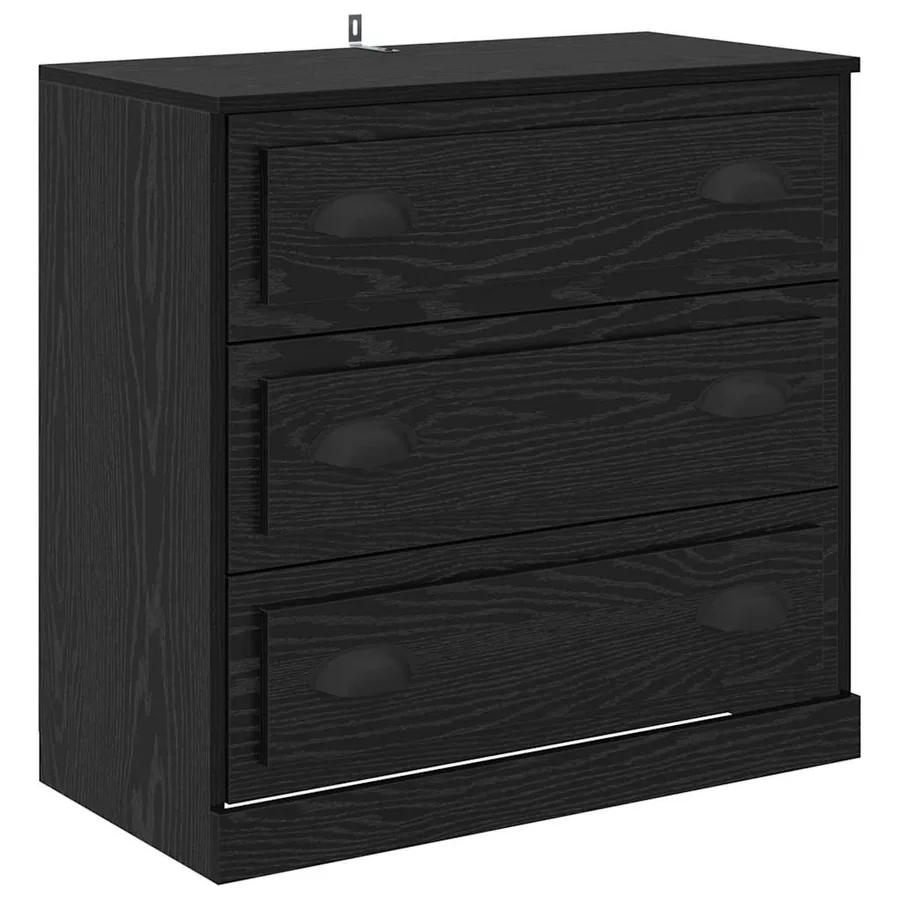 Buffet Chêne noir 70 x 35,5 x 67,5 cm Bois d'ingénierie - 2