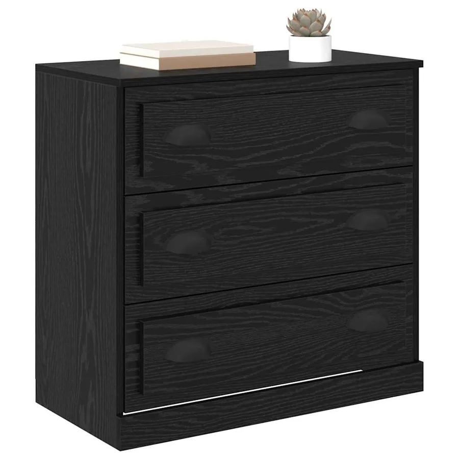 Buffet Chêne noir 70 x 35,5 x 67,5 cm Bois d'ingénierie - 3